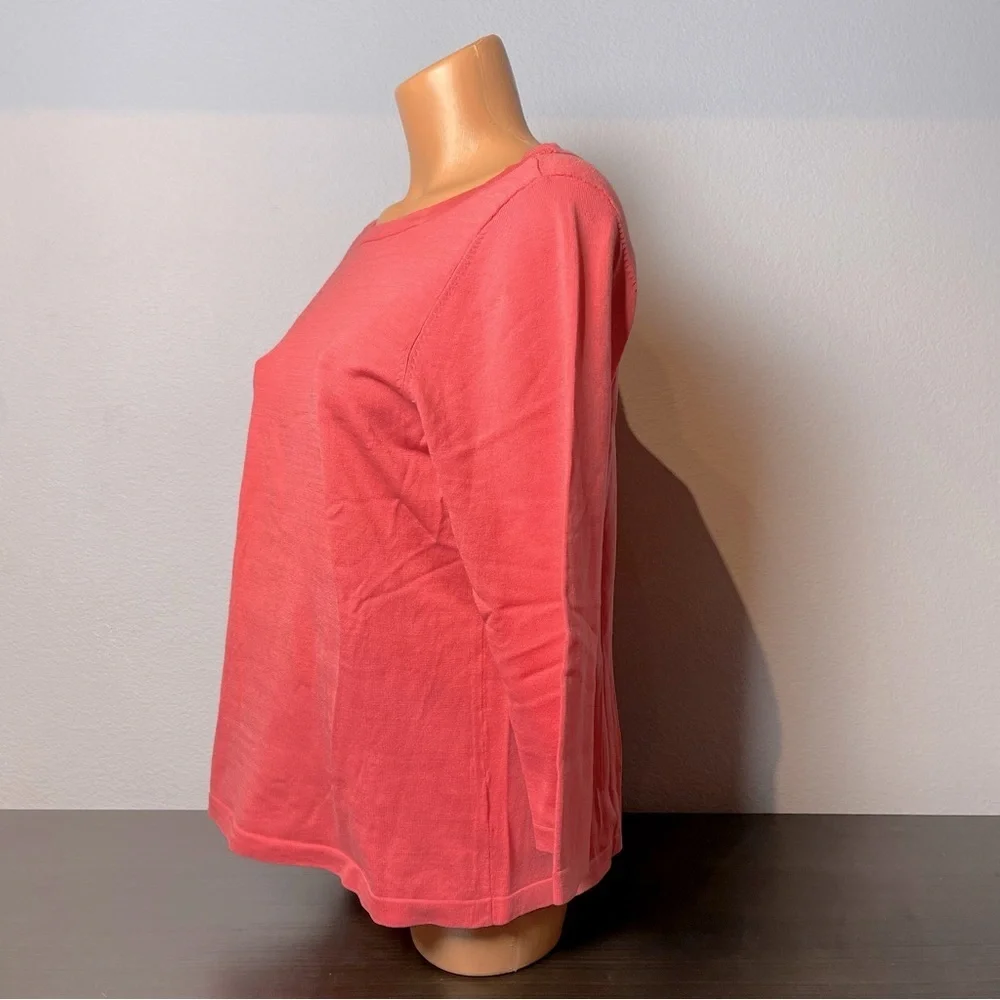 Silk Knit Hibiscus Charter Club Boatneck Top - Picture 3 of 7